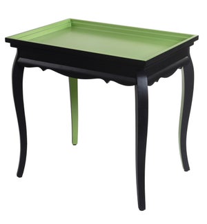 DANN FOLEY LIFESTYLE | Black and Lime Green Two Tone End Table  | 28in w. X 27in ht. X 20in d.