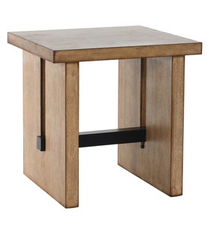 DANN FOLEY LIFESTYLE | Square Side Table Made of Mango Wood Veneer in a Light Tobacco Brown Finish |