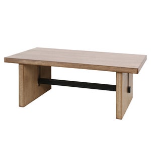 DANN FOLEY LIFESTYLE | Rectangle Coffee Table Made of Mango Wood Veneer in a Light Tobacco Brown Fin