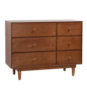 DANN FOLEY DESIGNS | Mid-Century 6 Drawer Cabinet with Full Extension Soft Close Metal Ball Bearing