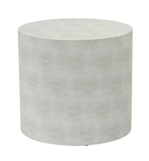 DANN FOLEY LIFESTYLE | Oval Side Table | Ivory Faux Leather Shagreen Finish | 16in x 12in x 15in
