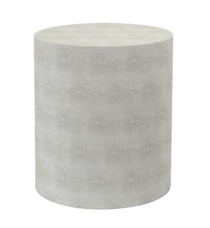 DANN FOLEY LIFESTYLE | Oval Side Table | Ivory Faux Leather Shagreen Finish | 16in x 14in x 19in