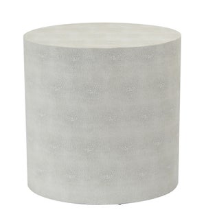 DANN FOLEY LIFESTYLE | Oval Side Table | Ivory Faux Leather Shagreen Finish | 18in x 14in x 18in