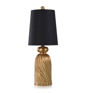 DANN FOLEY LIFESTYLE | Gold Table Lamp with Black Shade | 60 Watts | 10in w. X 26in ht. X 10in d.