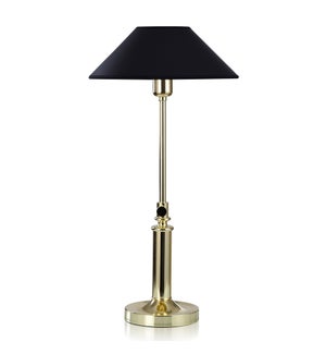 DANN FOLEY LIFESTYLE | Polished Gold Metal Table Lamp with Black Shade | 40 Watts | In Line Switch |