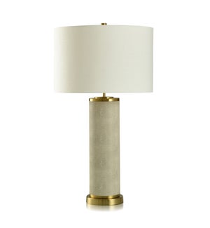 DANN FOLEY LIFESTYLE | Table Lamp | Tan Shagreen Pattern and Polished Brass | 63in x 19in x 19in