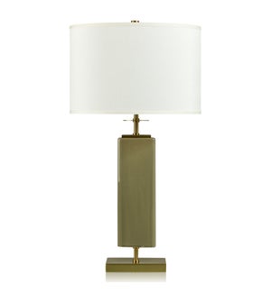 DANN FOLEY LIFESTYLE | Table Lamp | Olive Green Crackled and  Glazed Finish | 30.5in x 16in x 16in