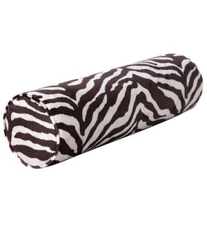 DANN FOLEY LIFESTYLE | Brown Zebra Print Bolster Pillow in Zara Fabric  | 30in w. X 8in ht. X 8in d.