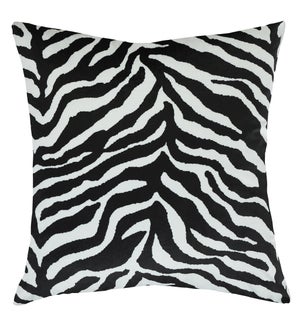 DANN FOLEY LIFESTYLE | Black and White Zebra Print Pillow | 24in w. X 24in ht. X 6in d.