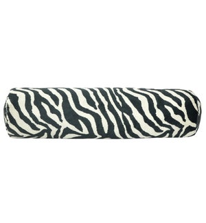 DANN FOLEY LIFESTYLE | Black and White Zebra Print Bolster Pillow | 30in w. X 8in ht. X 6in d.