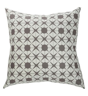 DANN FOLEY LIFESTYLE | Linen Pillow with Gray Mid Century Modern Pattern Printing | 24in w. X 24in h