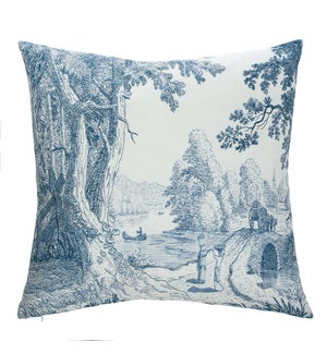 DANN FOLEY LIFESTYLE | Linen Pillow with Willow Printing | 24in w. X 24in ht. X 6in d.