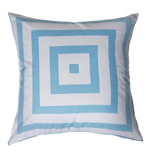 DANN FOLEY LIFESTYLE | Down Feather Pillow with Chambrey and White Square Printed Cotton Canvas  | 2