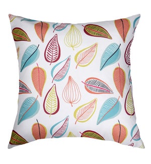 DANN FOLEY LIFESTYLE | Down Feather Multi Leaf Pattern Printed Faux Canvas Pillow | 24in ht. X 24in