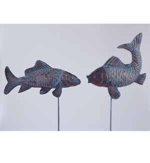 set of 2 fish statue