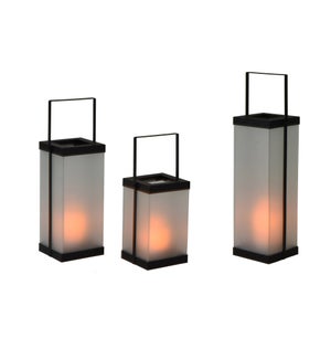 S/3 Glass Lantern with candle