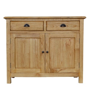 LIGHT NATURAL | Sanded Wooden 2 Drawer 2 Door Sideboard with Metal Hardware  | 32in ht. X 39in w. X