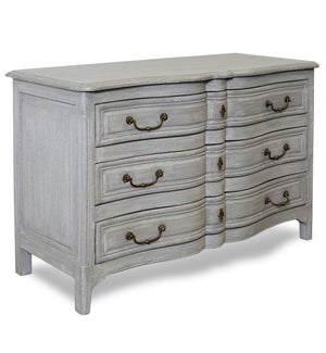 DANN FOLEY LIFESTYLE | Chalk Slate Gray Three Drawer Chest | 32in ht. X 47in w. X 23in d.