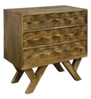 HONEY MANGO | Three Drawer Chest made of Solid Mango Wood | 28in w X 30in ht X 15in d