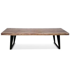 LEO LIVE EDGE BENCH | 60in w. X 18in ht. X 17in d. | Live Edge Bench Made from Solid Acacia Wood in