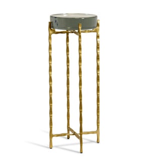 CLEAR OPAQUE | Jolly Rancher Disk Top Drink Table with Gold Metal Base | 23in ht. X 9in w. X 9in d.