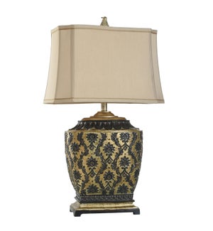 ANTIQUE PLATINUM & BARBADOS | Jane Seymour Barbados Table Lamp with Antique Platinum Design | 30in h