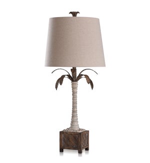 KIRKBY | Coastal Palm Traditional Moulded Table Lamp | Made in Cambodia | 16in w X 36in ht X 16in d