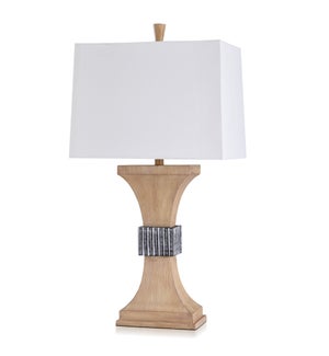 HAVERHILL | Transitional Choker Resin Base Table Lamp | Made in Cambodia | 17in w X 32in ht X 10in d