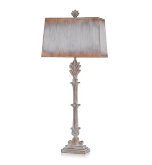 MALTA CREAM | Traditional Floral Inspired Table Lamp with Custom Paper Back Shade | Made in Cambodia