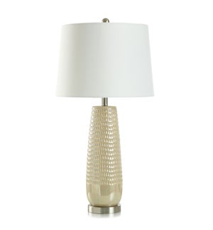STARLITE CREME | Table Lamp with Linen Hardback Shade | 29in Ht. | 150 Watts