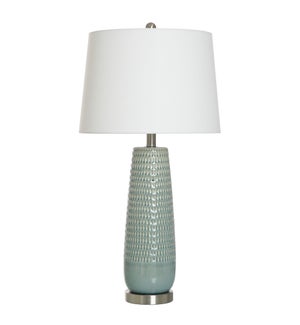 STARLITE SAGE | Table Lamp with Linen Hardback Shade | 29in Ht. | 150 Watts