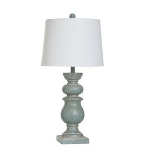 CIBALI BLUE | Table Lamp with Linen Hardback Shade | 30in Ht. | 150 Watts