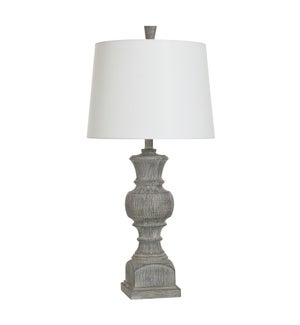 BULLWELL GREY | Table Lamp with Linen Hardback Shade | 31in Ht. | 150 Watts