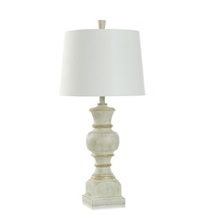 MALTA CREAM | Table Lamp with Linen Hardback Shade | 31in Ht. | 150 Watts