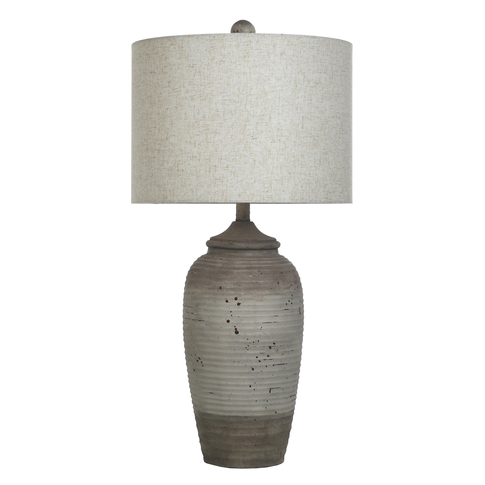 BRONZECOTTA | Polyresin Table Lamp in Speckled Cream Finish with