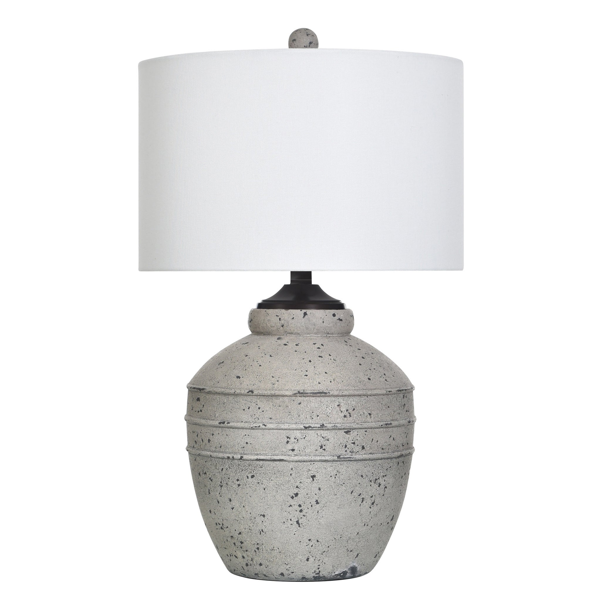 DUSTY GREIGE | Cast Resin Table Lamp | 100 Watts | 25in Ht. X 15in