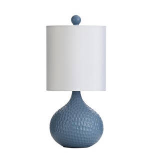 SKY BLUE | Hammered Ceramic Base Table Lamp | 15in ht. X 8in w. X 8in d. | 60 Watts