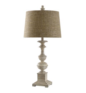 ANTIQUE CREAM | Traditional Balluster Table Lamp with Canvas Shade | 31in ht. X 15in w. X 15in d. |
