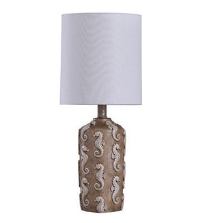 Seahorse Motif | Traditional Coastal Design Mini Accent Table Lamp | 60 Watts | On-Off Switch