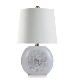 21 White Flower Ceramic Table Lamp