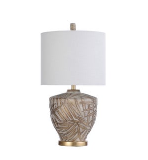 BAFFO GOLD | 15in w X 28in ht X 15in d |  Traditional Jar Shaped Molded Table Lamp | 150 watts
