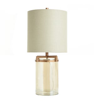 GOLDSTONE | Glass and Steel Table Lamp | 150 Watts | 29in ht.