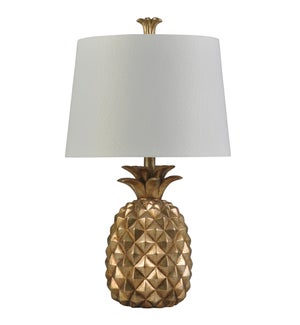 Gold | Traditional Coastal Table Lamp | 100W | 3-Way | Hardback Shade