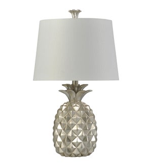 Silver | Traditional Coastal Table Lamp | 100W | 3-Way | Hardback Shade