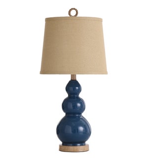 BLUE GLASS | Stacked Orb Glass Body Table Lamp | 26in ht. X 12in w. X 12in d. | 60 Watts