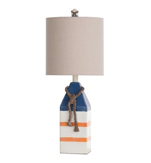BUOY BAY | Nautical Accent Coastal Table Lamp | 24in ht. X 10in w. X 10in d. | 100 Watts