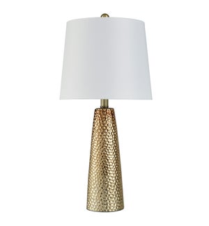 HAMMERED BRONZE | Caramic Body Table Lamp | 26in ht. X 12in w. X 12in d. | 60 Watts