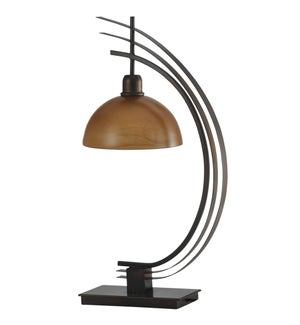 Bronze | Worldly Design Metal Accent Lamp with Glass Globe