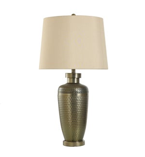 BREWTON | Hammered Metal Base Table Lamp | 33in ht. X 18in w. X 18in d. | 150 Watts