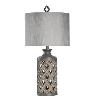 GREEN FIELD | Traditional Open Work Carved Table Lamp | 33in ht. X 17in w. X 17in d. | 150 Watts